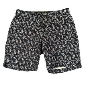 Lee Womens‎ 12 P Navy Floral Regular Fit Mid Rise Bermuda Shorts Pockets